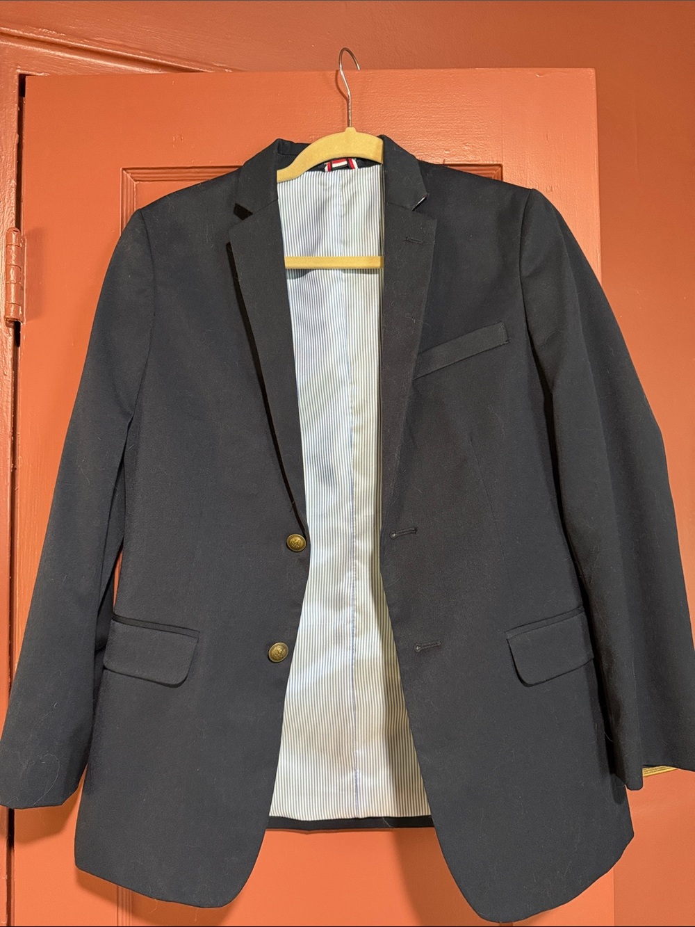Tommy Hilfiger Dark Navy Two-Button Sport Coat - Boys 16